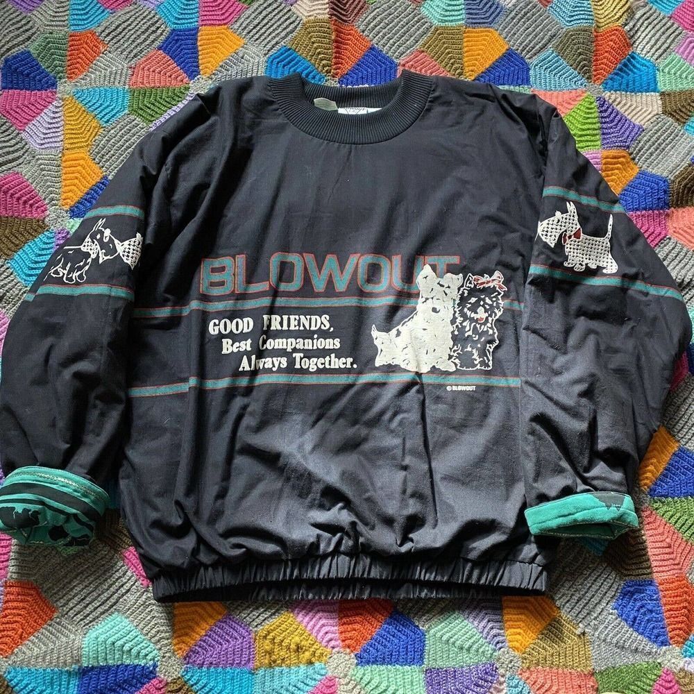 Scottish Terrier Vintage Heavyweight Reversible Sweatshirt Puff Print Glitter L?